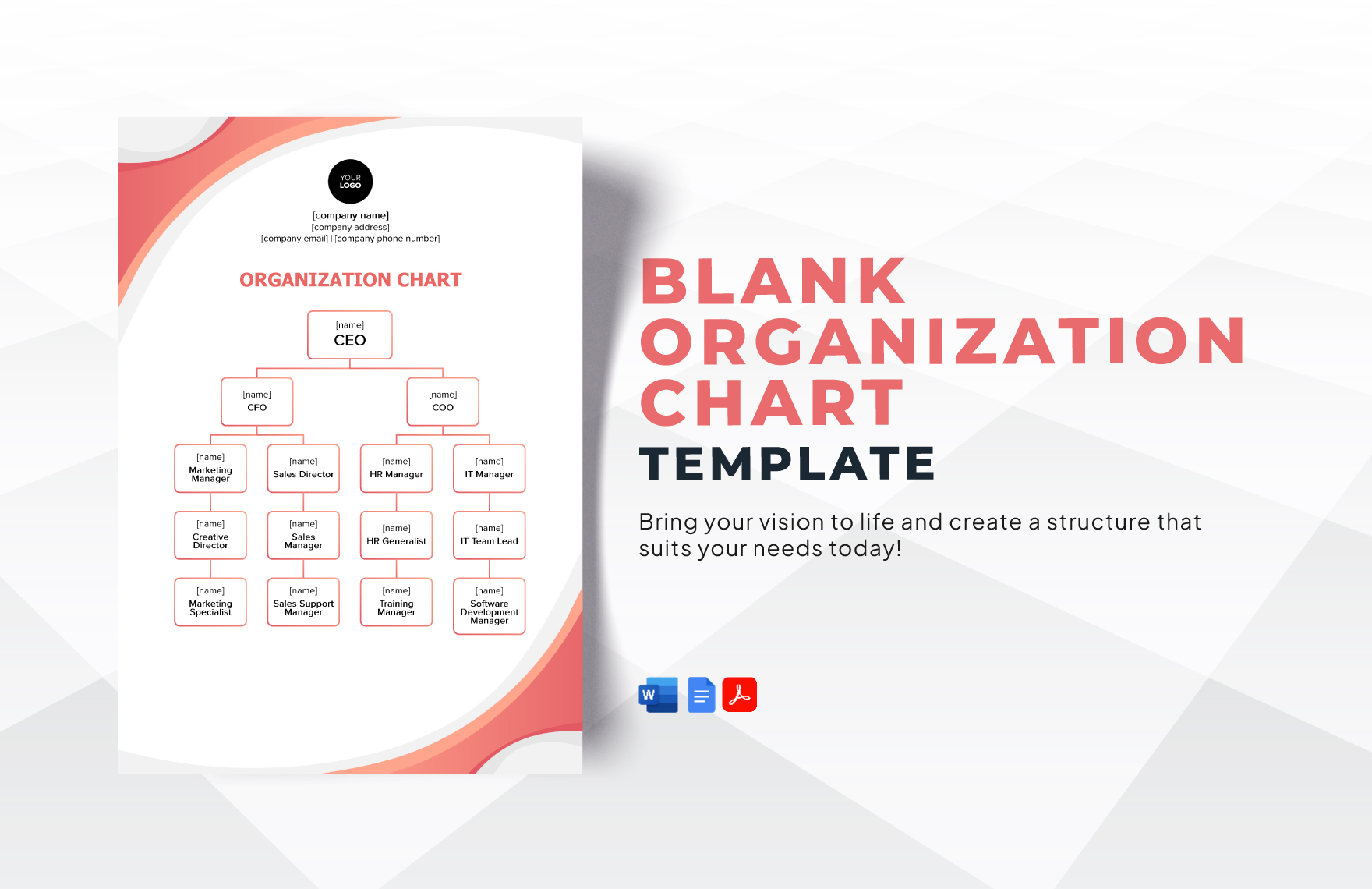 Blank Organization Chart Template in PDF, Word - Download | Template.net