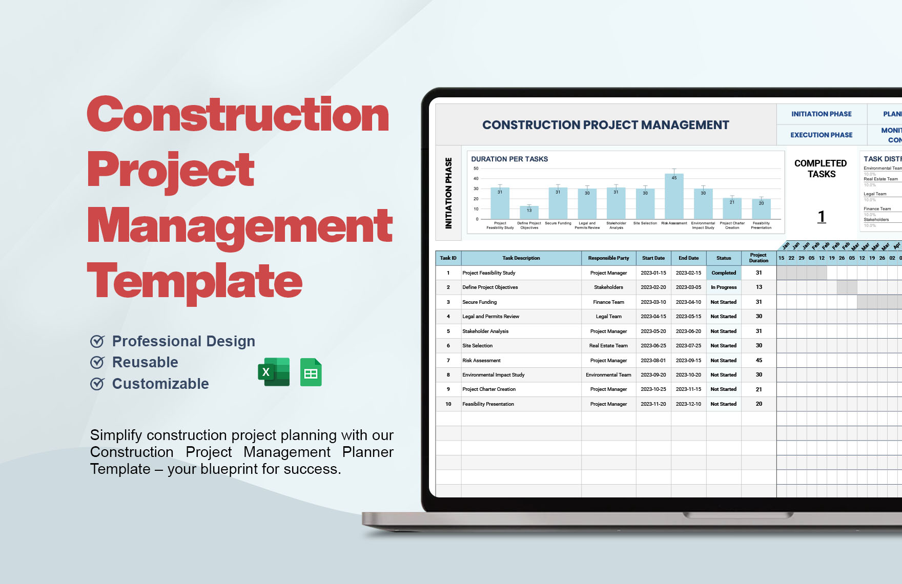 Construction Project Management Template in Excel, Google Sheets - Download | Template.net