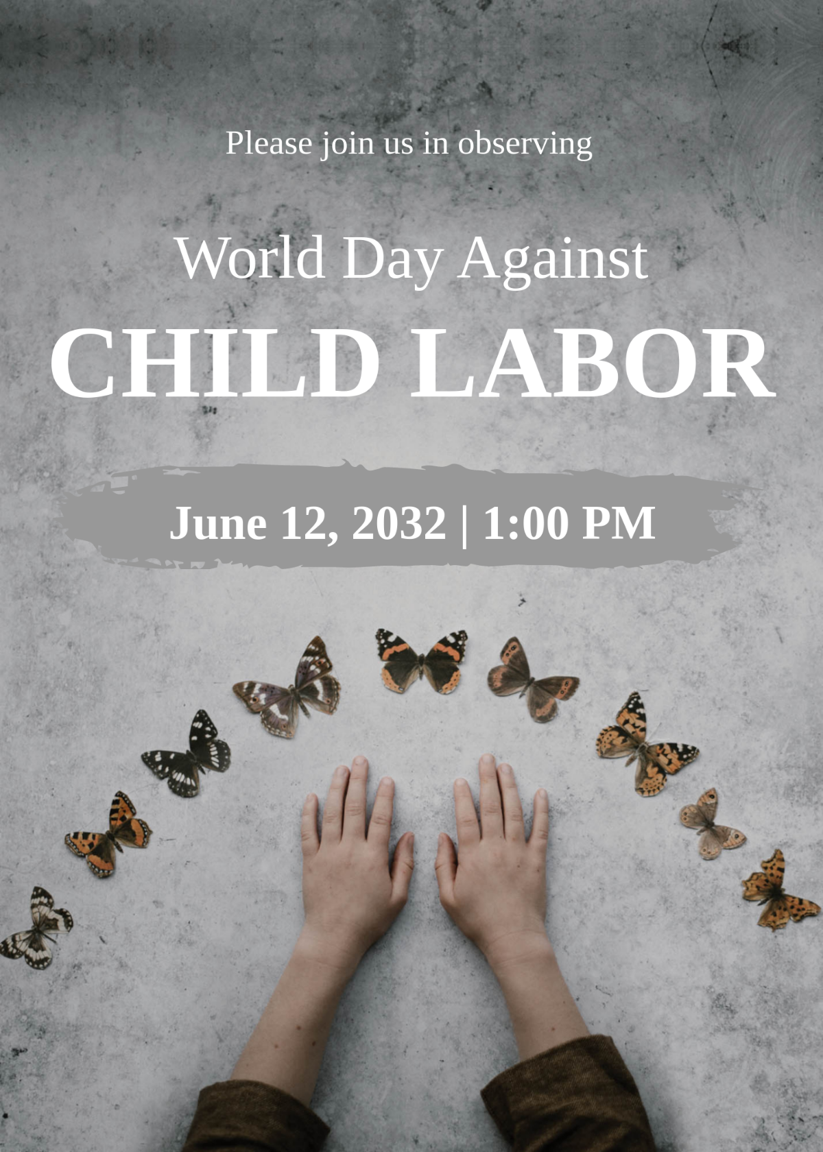 World Day Against Child Labour Invitation Template - Edit Online & Download