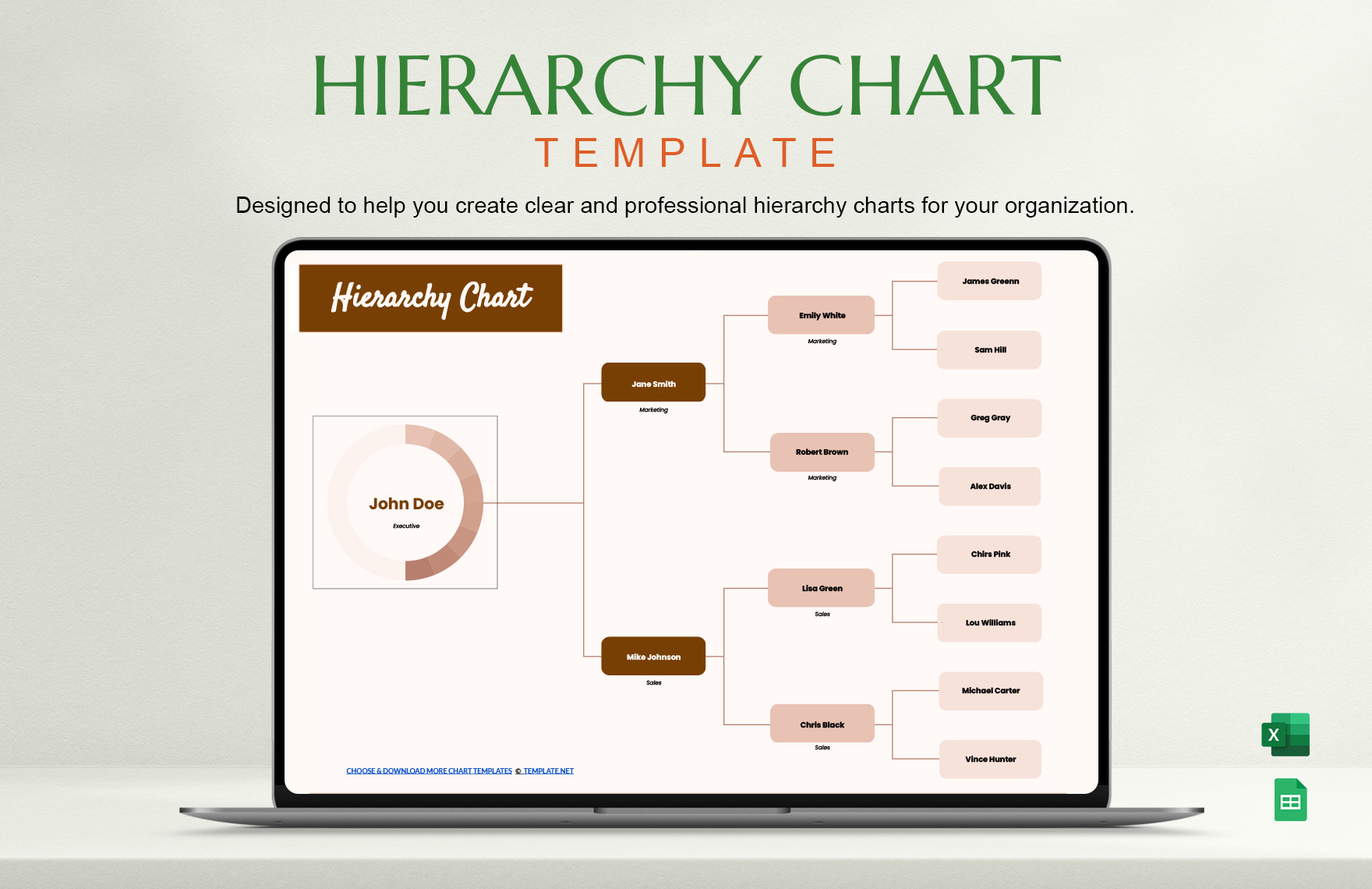 Hierarchy Chart Template in Excel, Google Sheets - Download | Template.net
