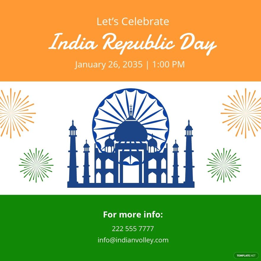 India Republic Day Event Instagram Post Template - Edit Online & Download