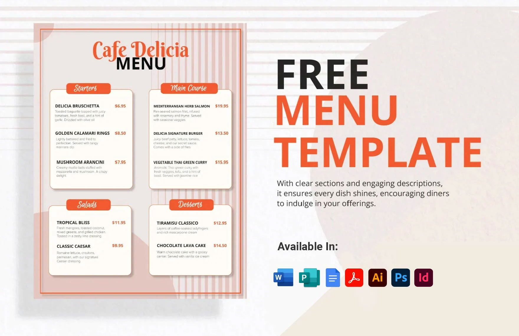 Menu Template in Word, PDF, Illustrator, Photoshop, Publisher, Google Docs, InDesign - Download | Template.net