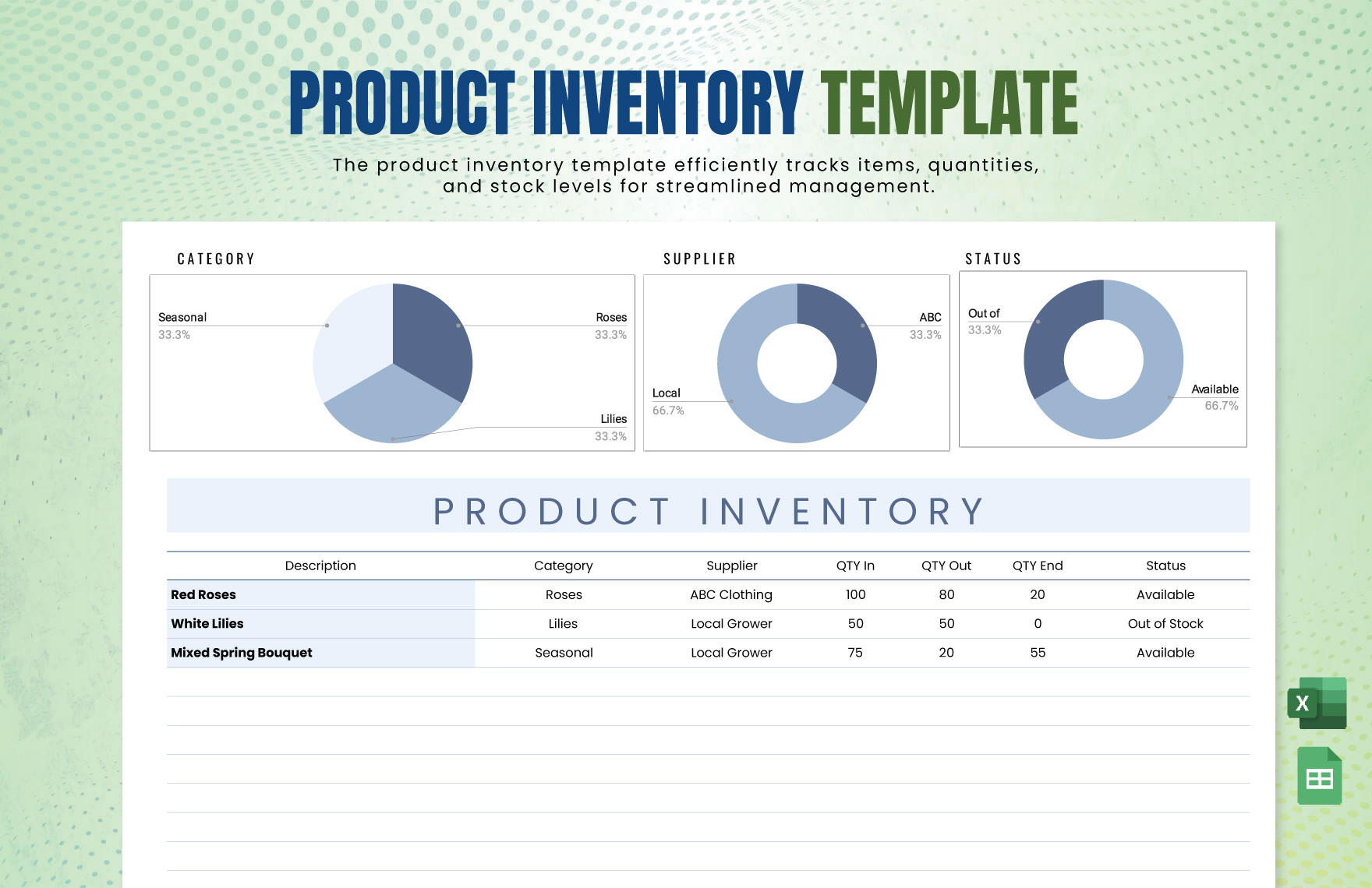 Product Inventory Template in Excel, Google Sheets - Download | Template.net