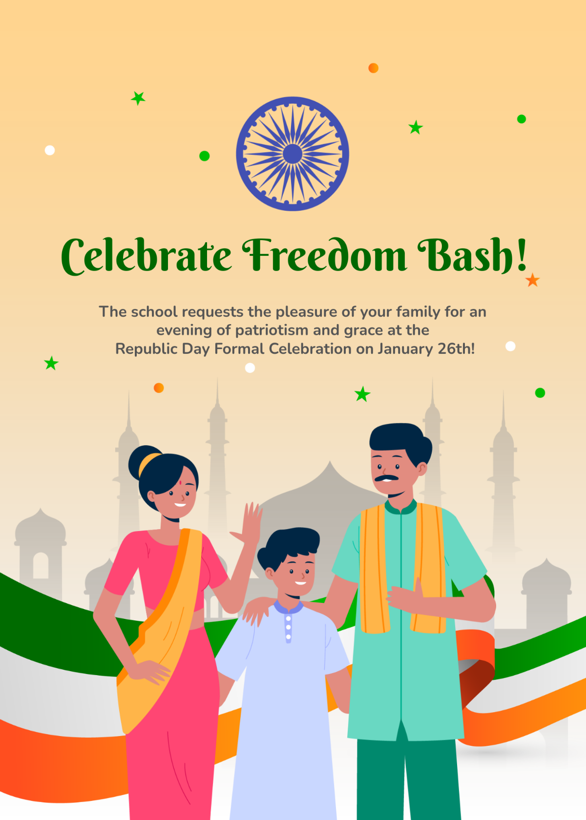 Republic Day Invitation to Parents Template - Edit Online & Download