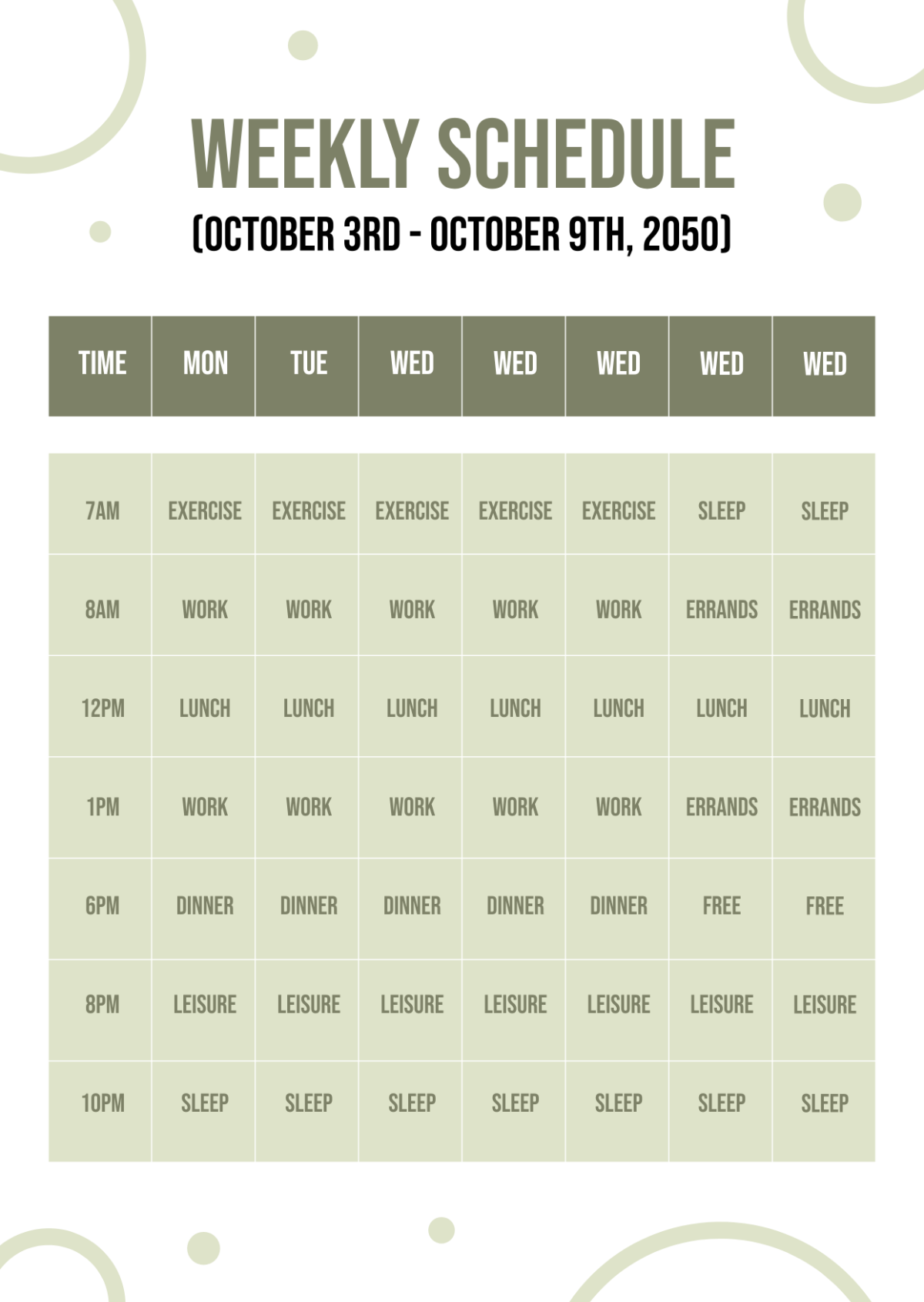 Weekly Chart Template - Edit Online & Download