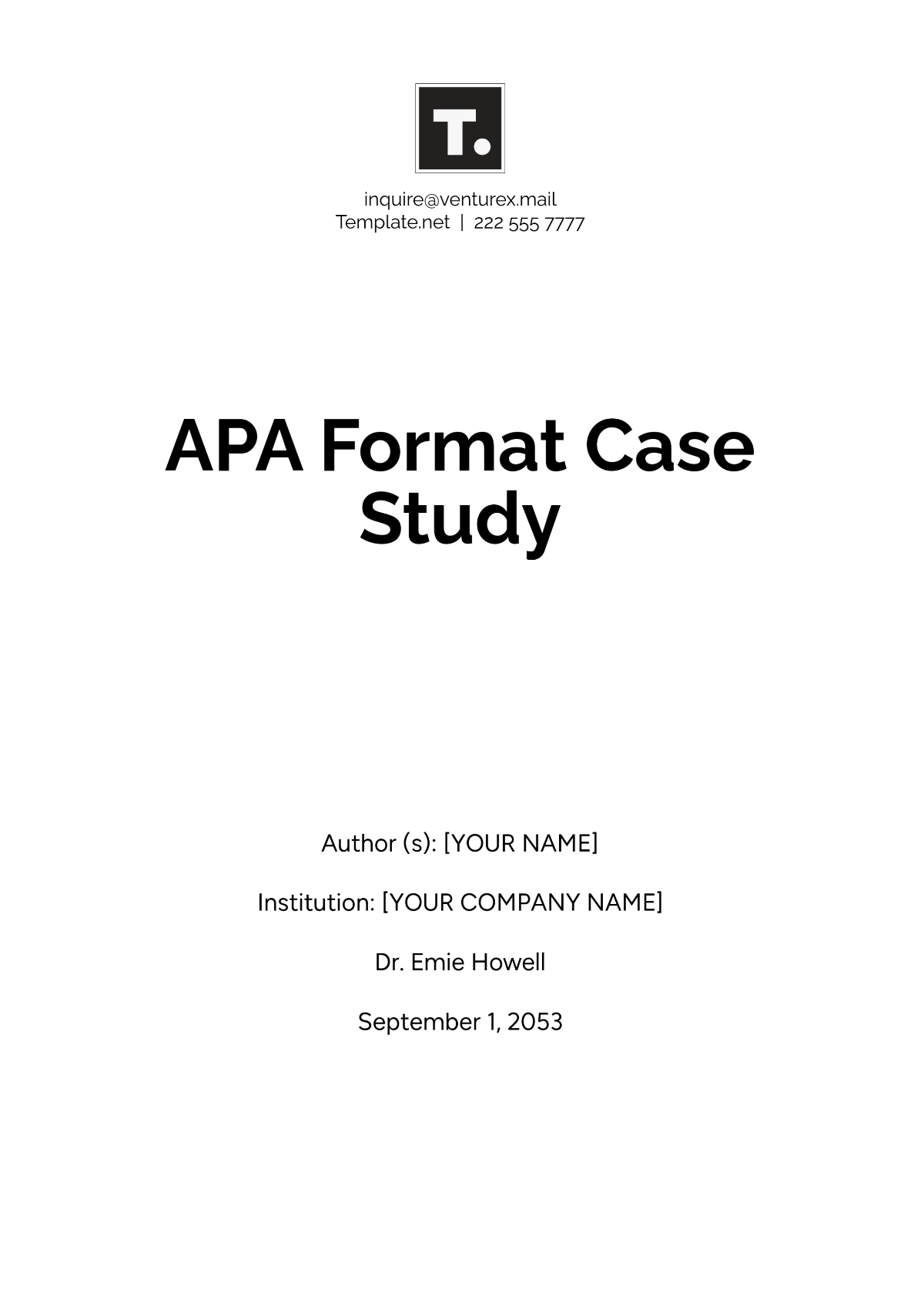 APA Format Case Study Template - Edit Online & Download