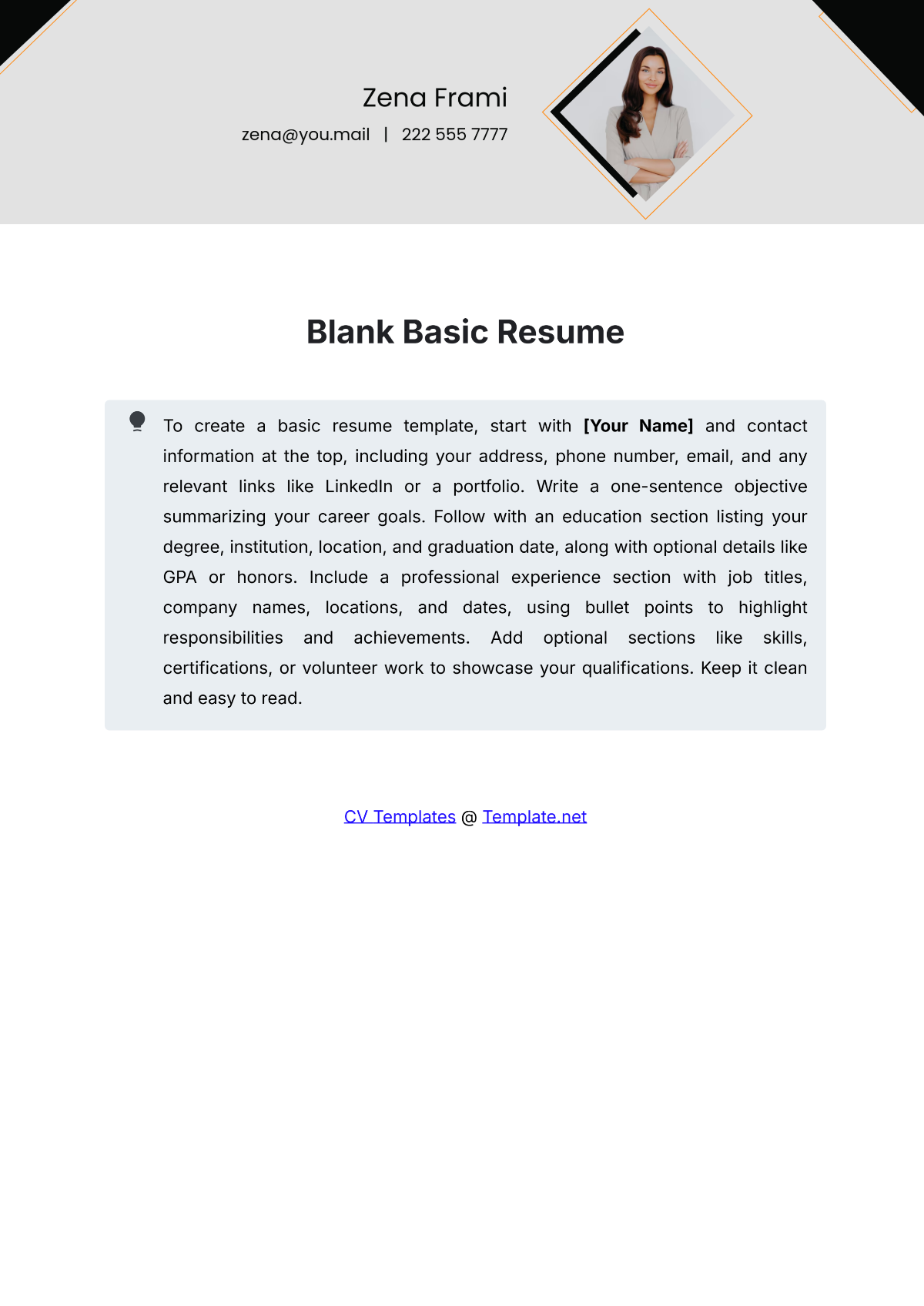 Blank Basic Resume Template - Edit Online & Download