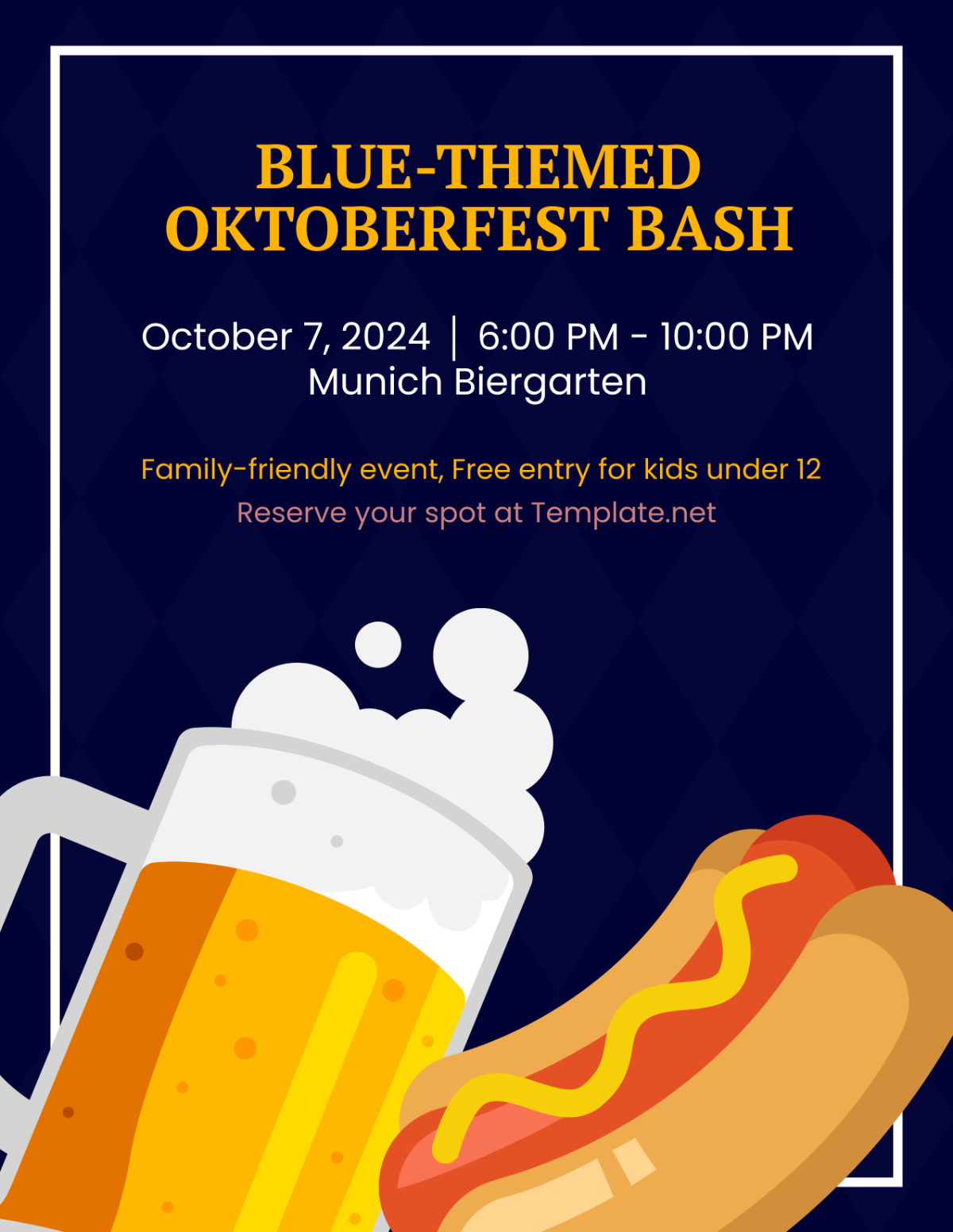 Blue Oktoberfest Party Flyer Template - Edit Online & Download