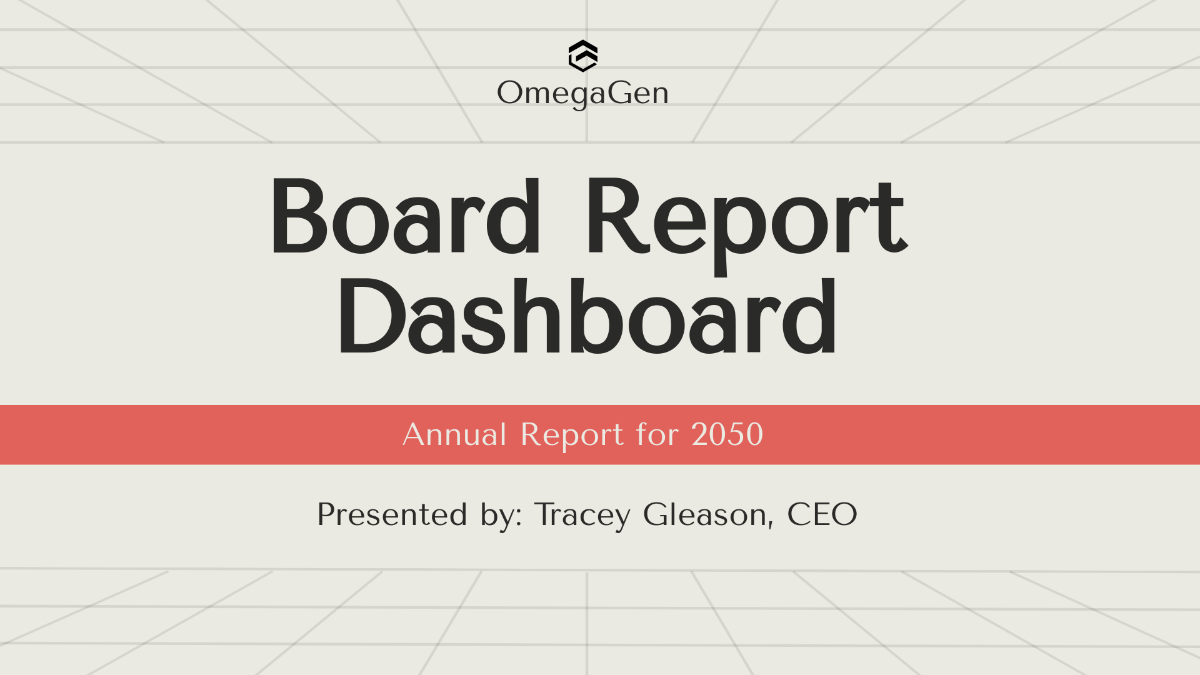 Board Report Dashboard Template - Edit Online & Download