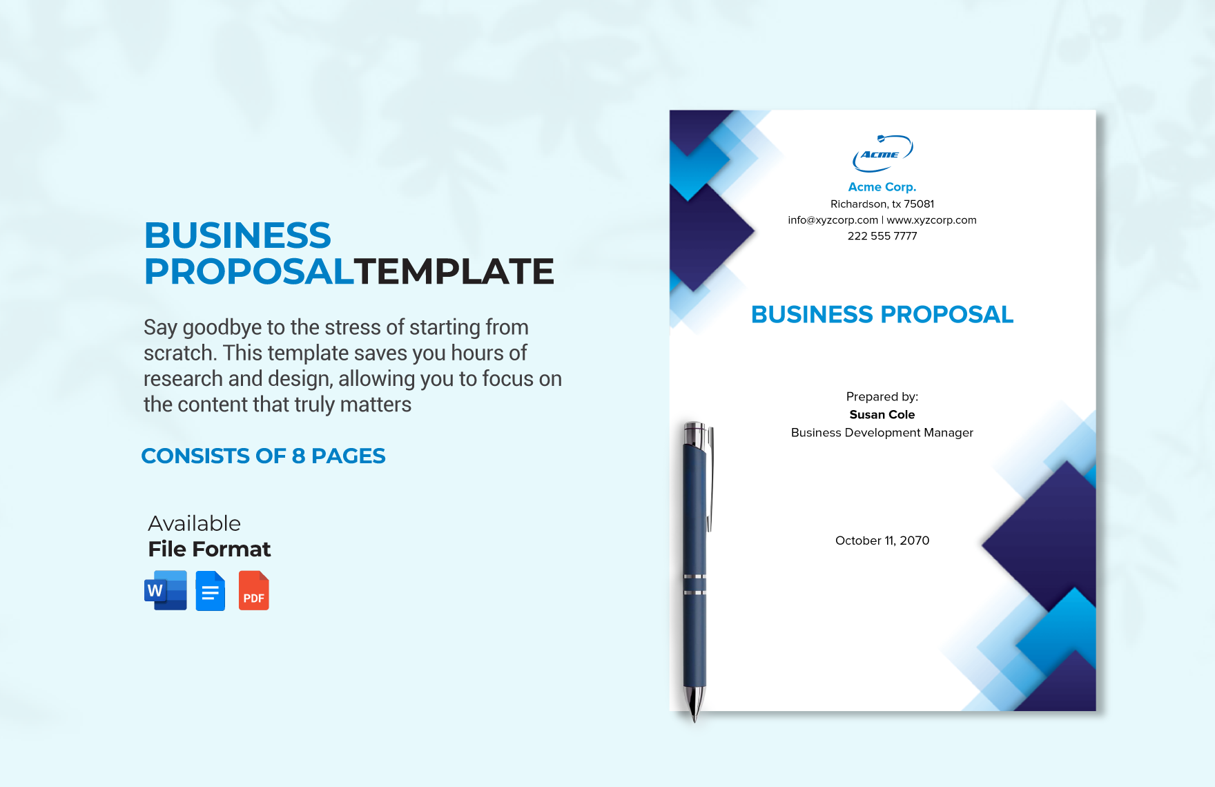 Business Proposal Template in Word, PDF, Google Docs, Pages - Download | Template.net