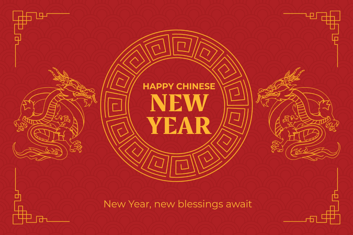 Chinese New Year Post Card Template - Edit Online & Download