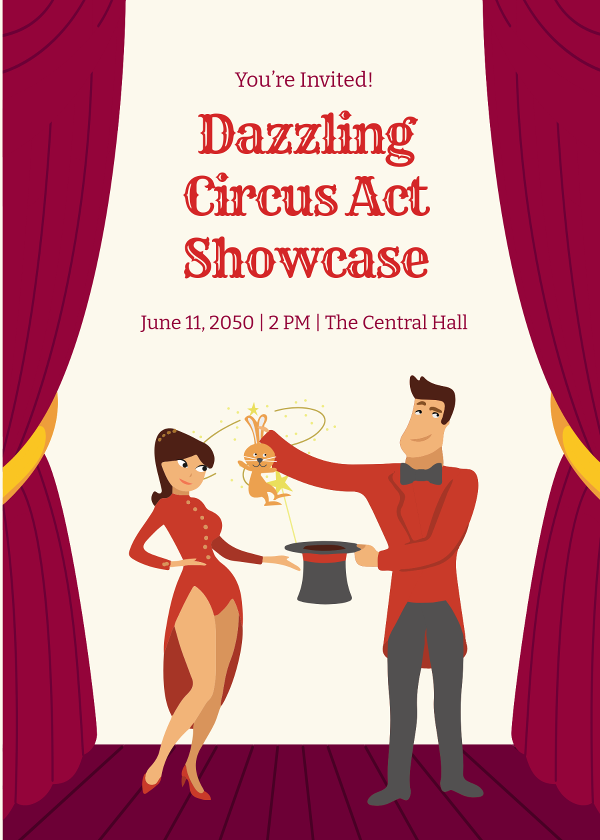 Circus Act Invitation Template - Edit Online & Download