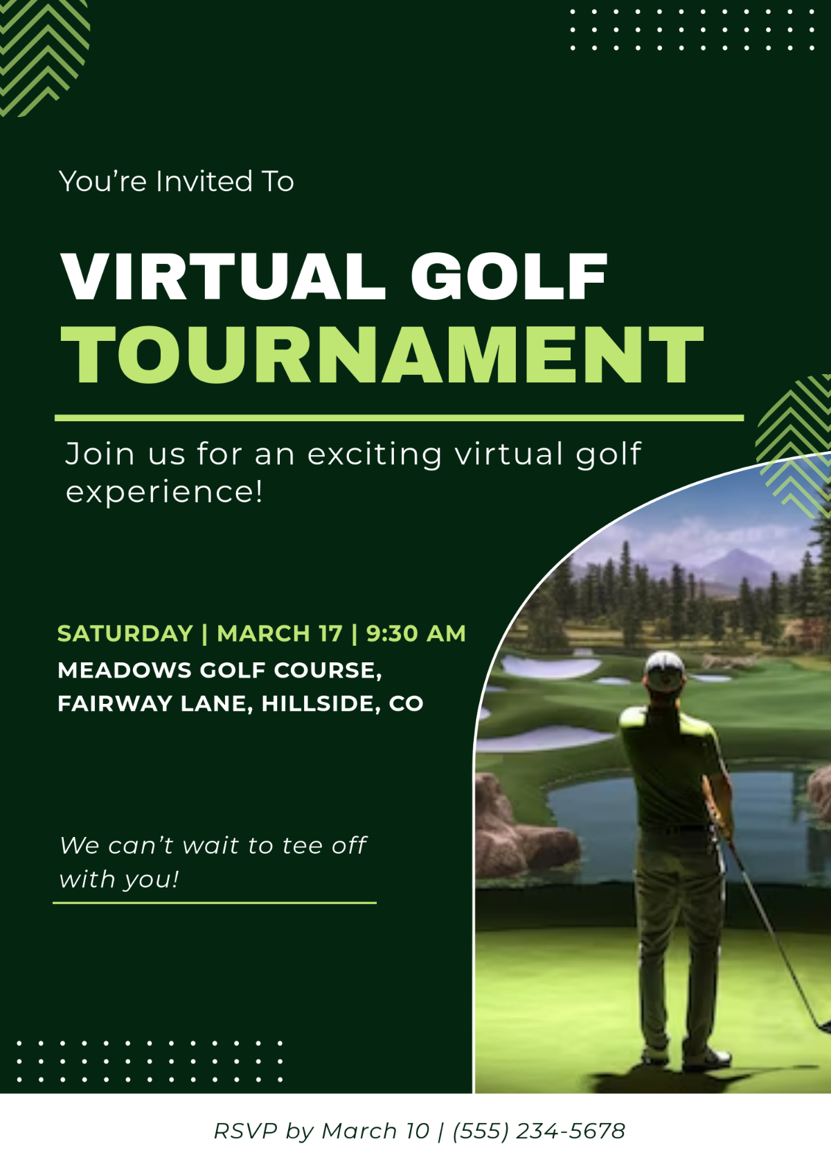 Digital Golf Invitation Template - Edit Online & Download