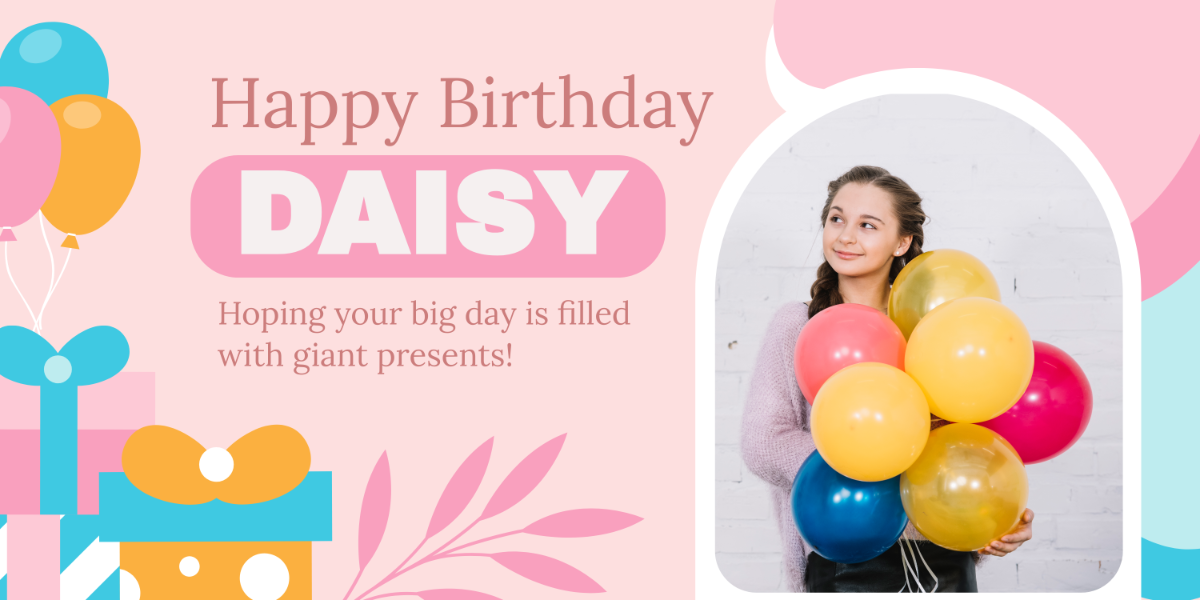 Girl Birthday Banner Template - Edit Online & Download