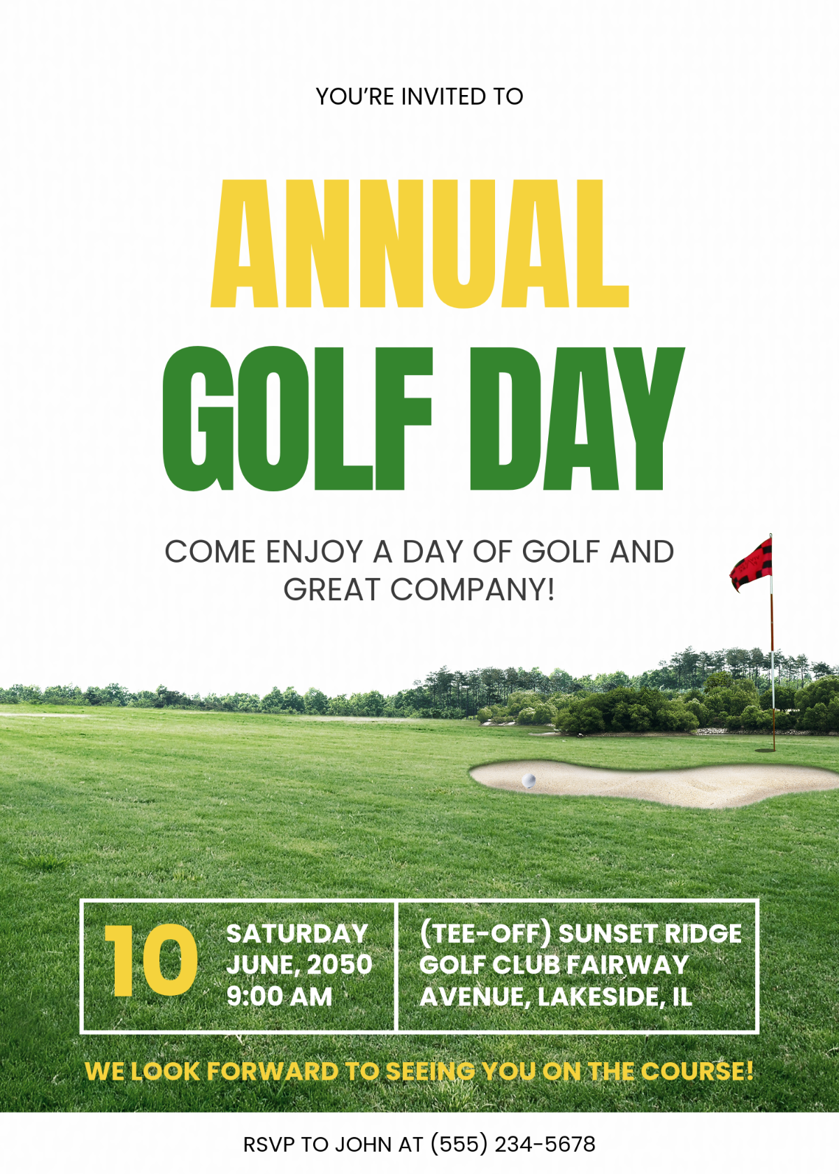 Golf Invitation Background Template - Edit Online & Download