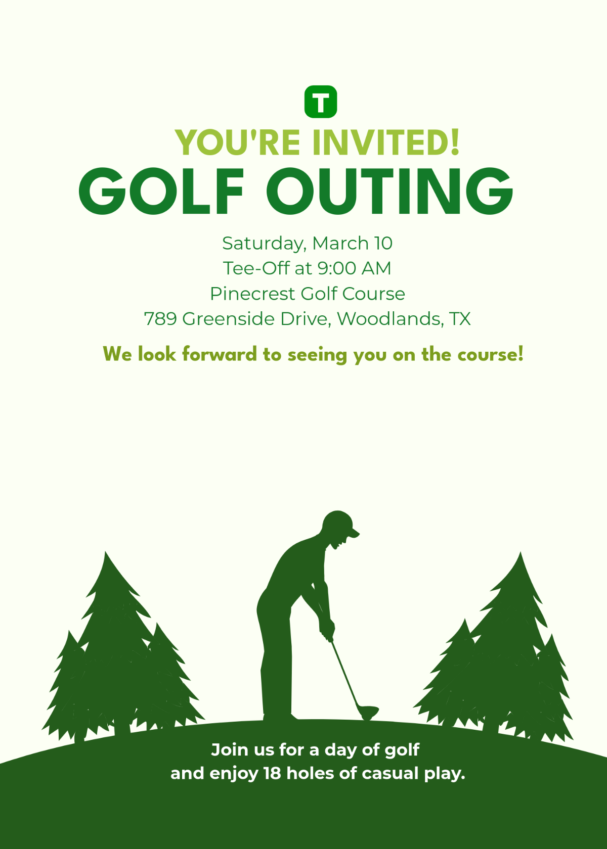 Golf Invitation Design Template - Edit Online & Download