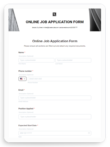 AI Job Application Form Generator