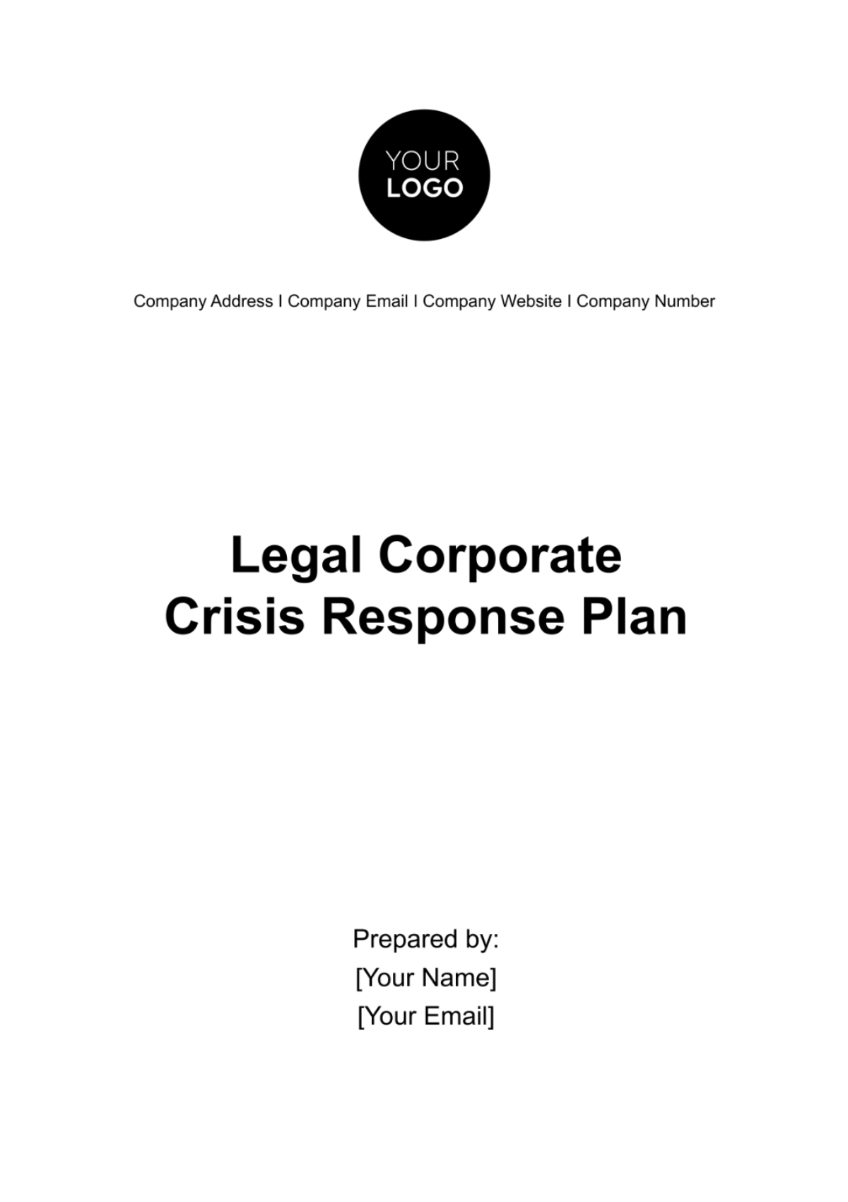 Legal Corporate Crisis Response Plan Template - Edit Online & Download