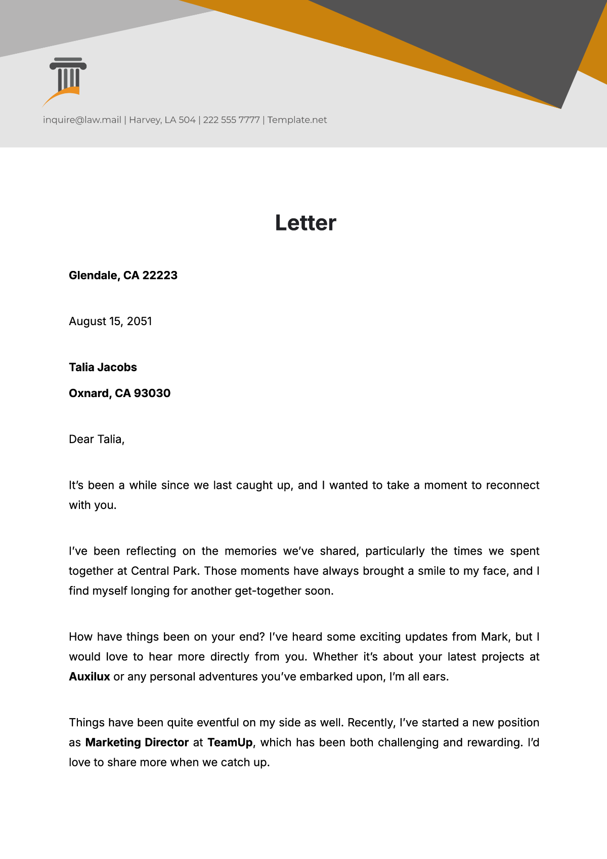 Letter Template - Edit Online & Download