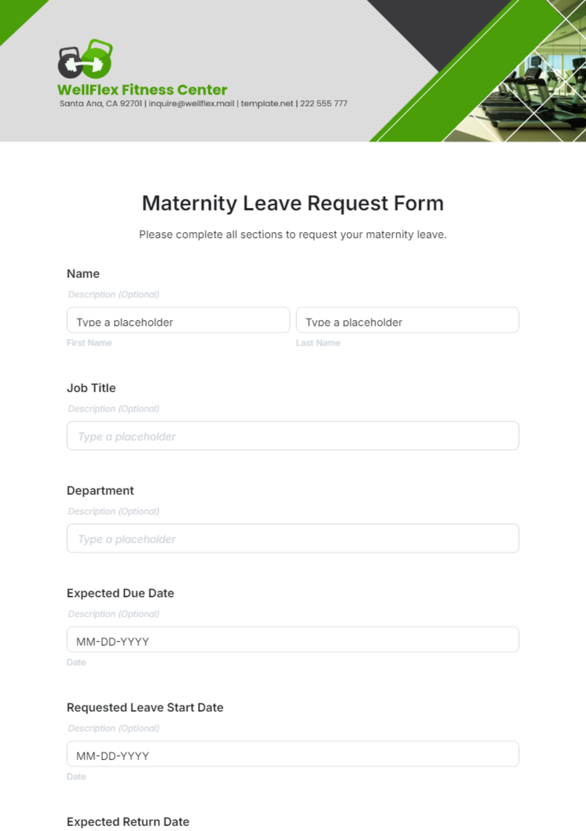 Maternity Leave Request Form Template - Edit Online & Download