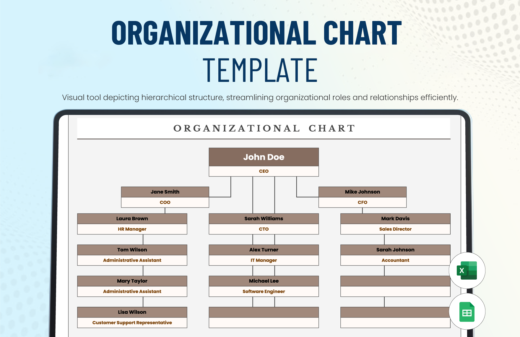 Organizational Chart Template in Excel, Google Sheets - Download | Template.net