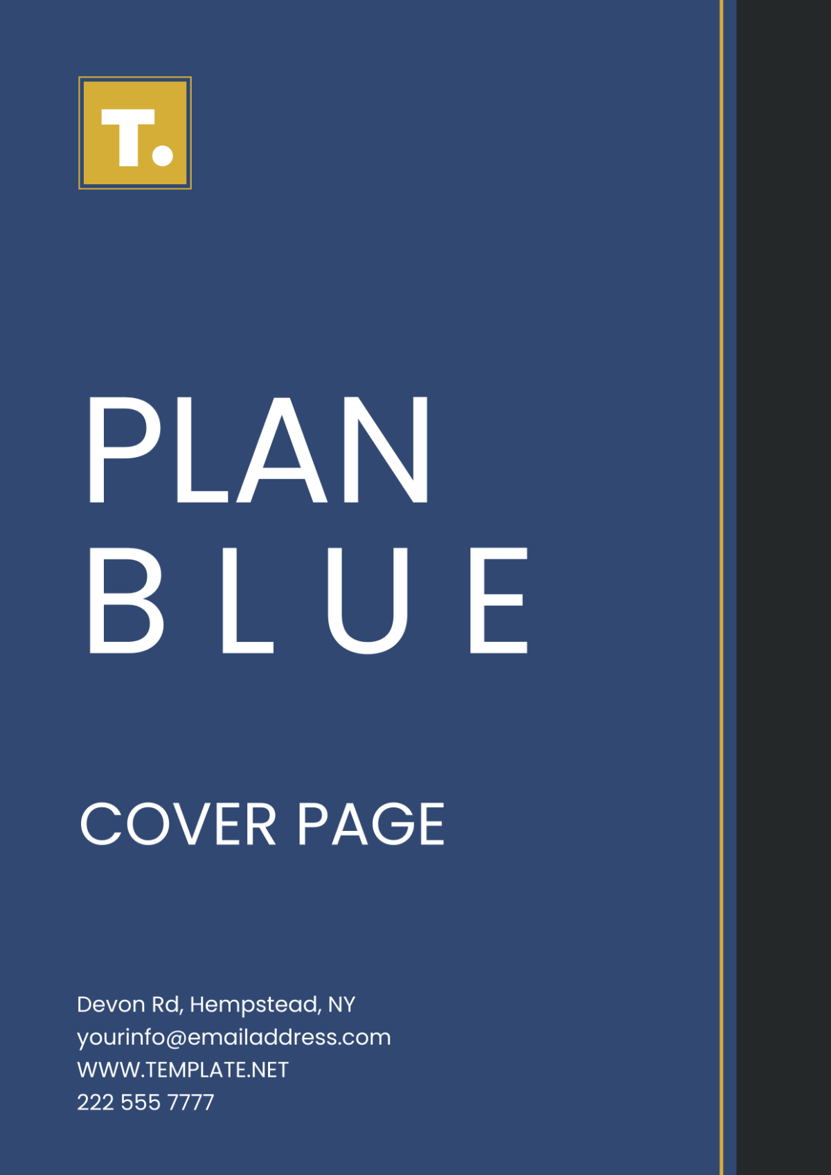 Plan Blue Cover Page Template - Edit Online & Download