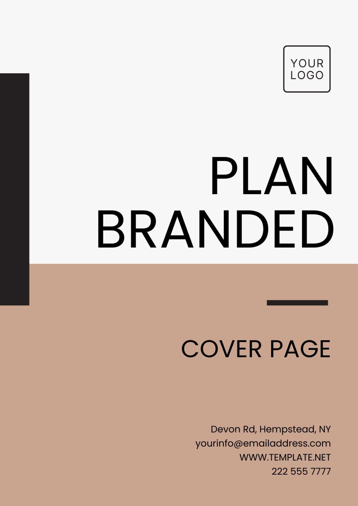 Plan Branded Cover Page Template - Edit Online & Download