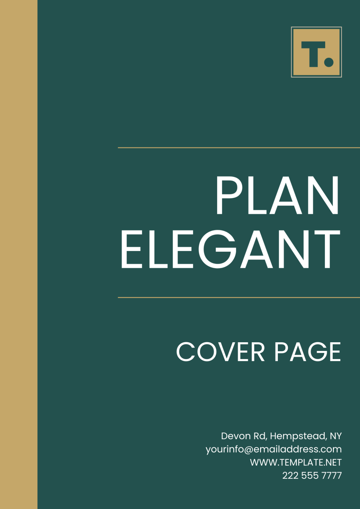 Plan Elegant Cover Page Template - Edit Online & Download