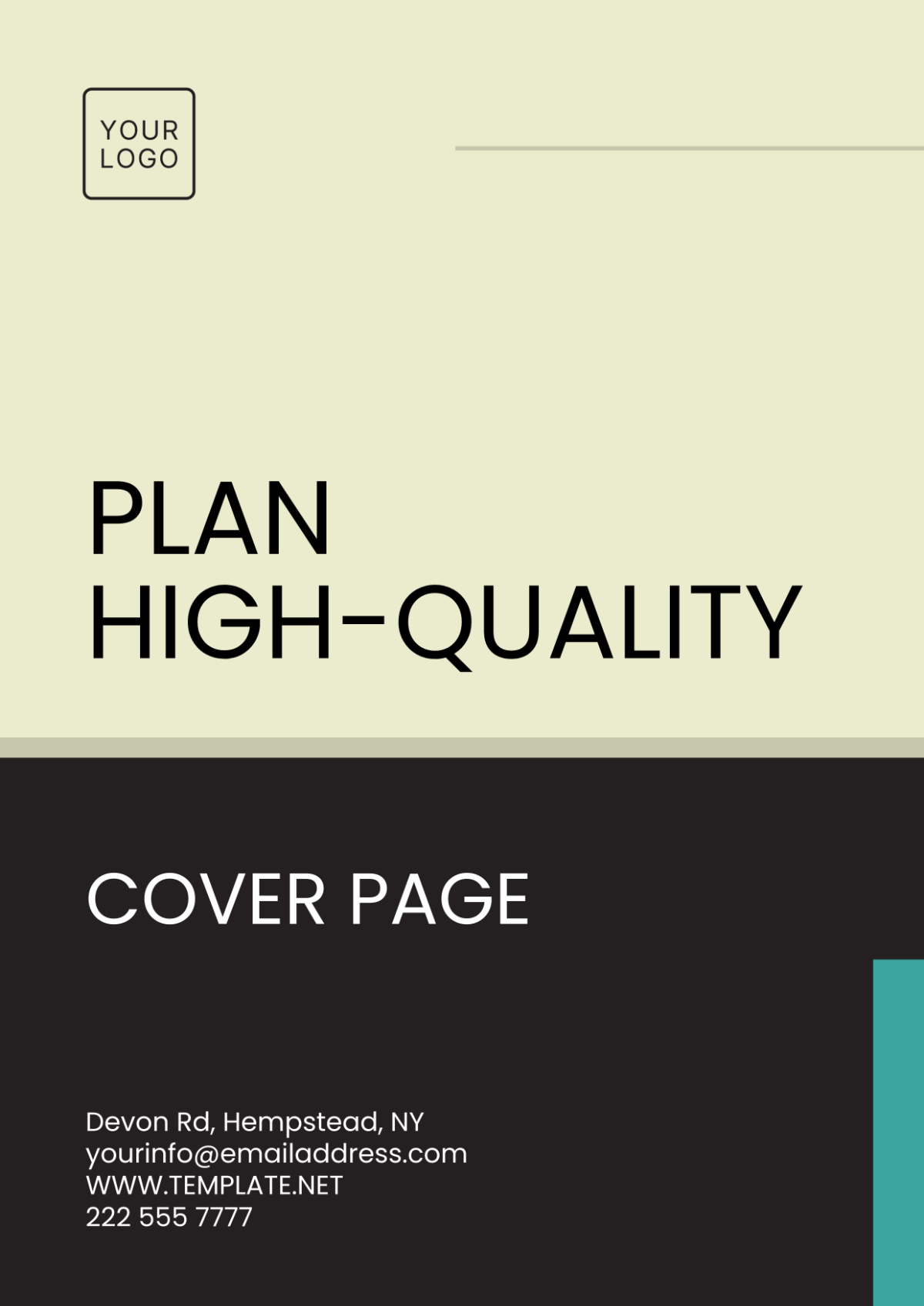 Plan High-quality Cover Page Template - Edit Online & Download