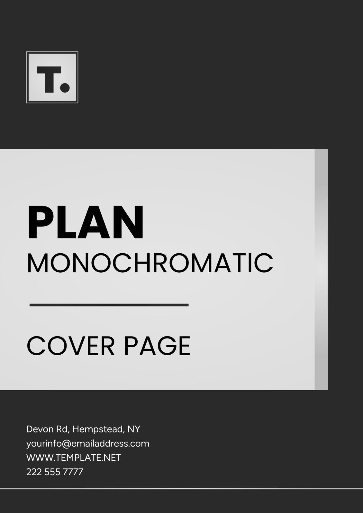 Plan Monochromatic Cover Page Template - Edit Online & Download