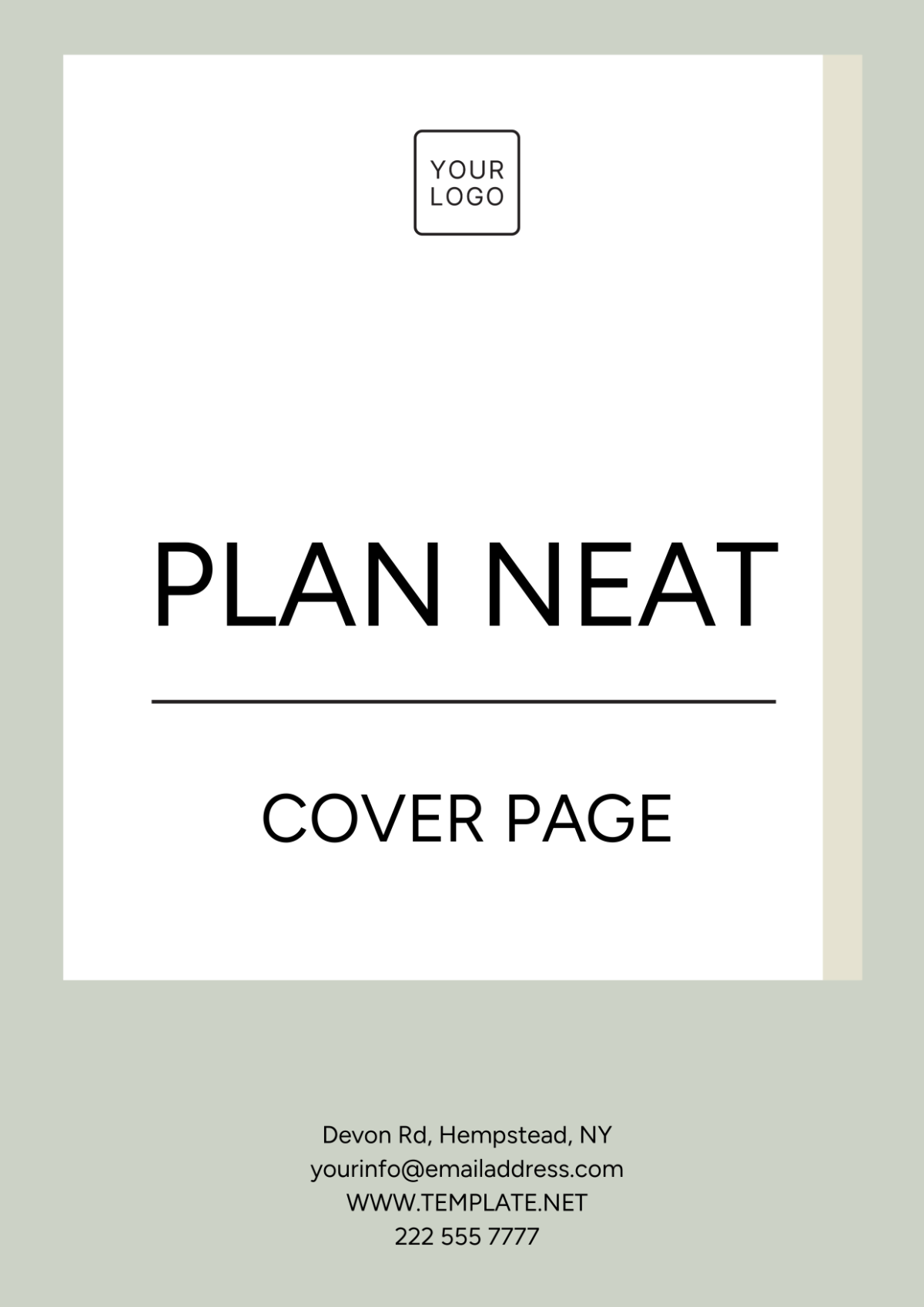Plan Neat Cover Page Template - Edit Online & Download