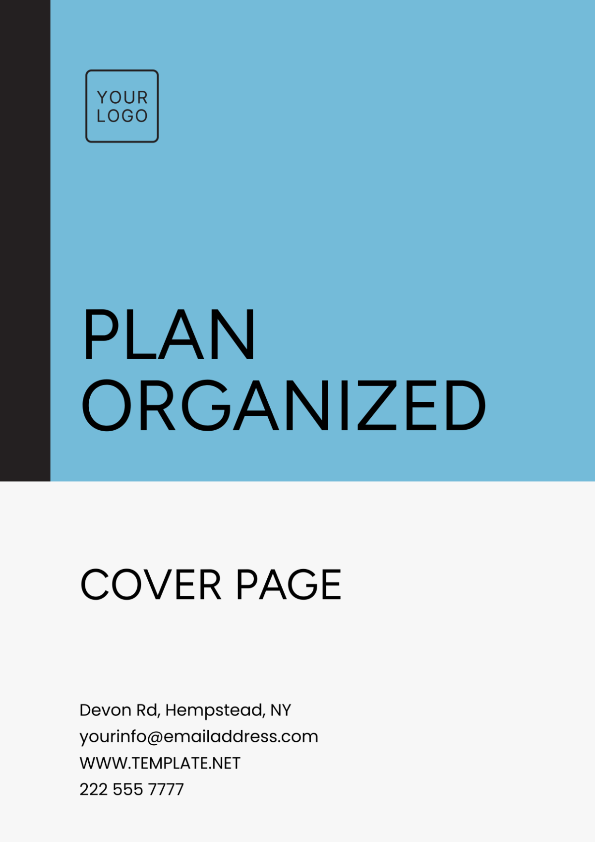 Plan Organized Cover Page Template - Edit Online & Download