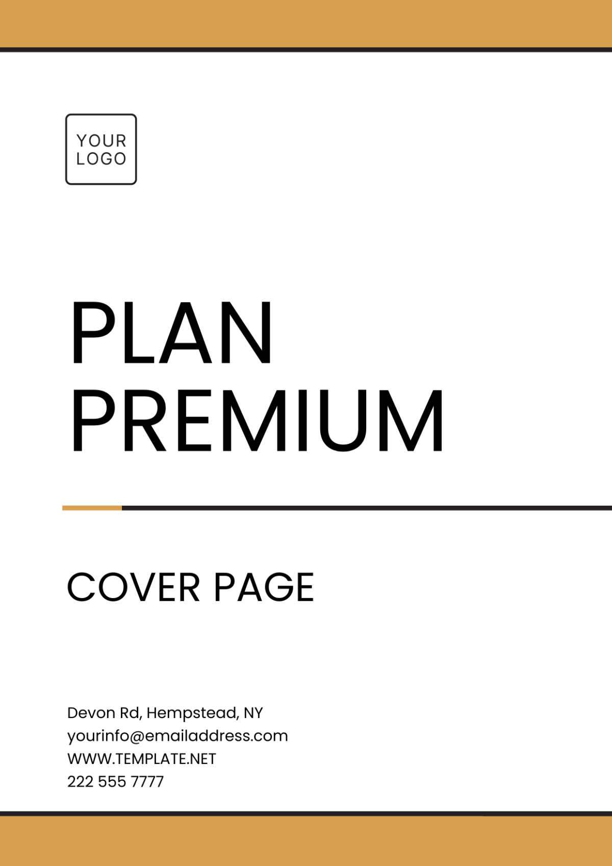 Plan Premium Cover Page Template - Edit Online & Download