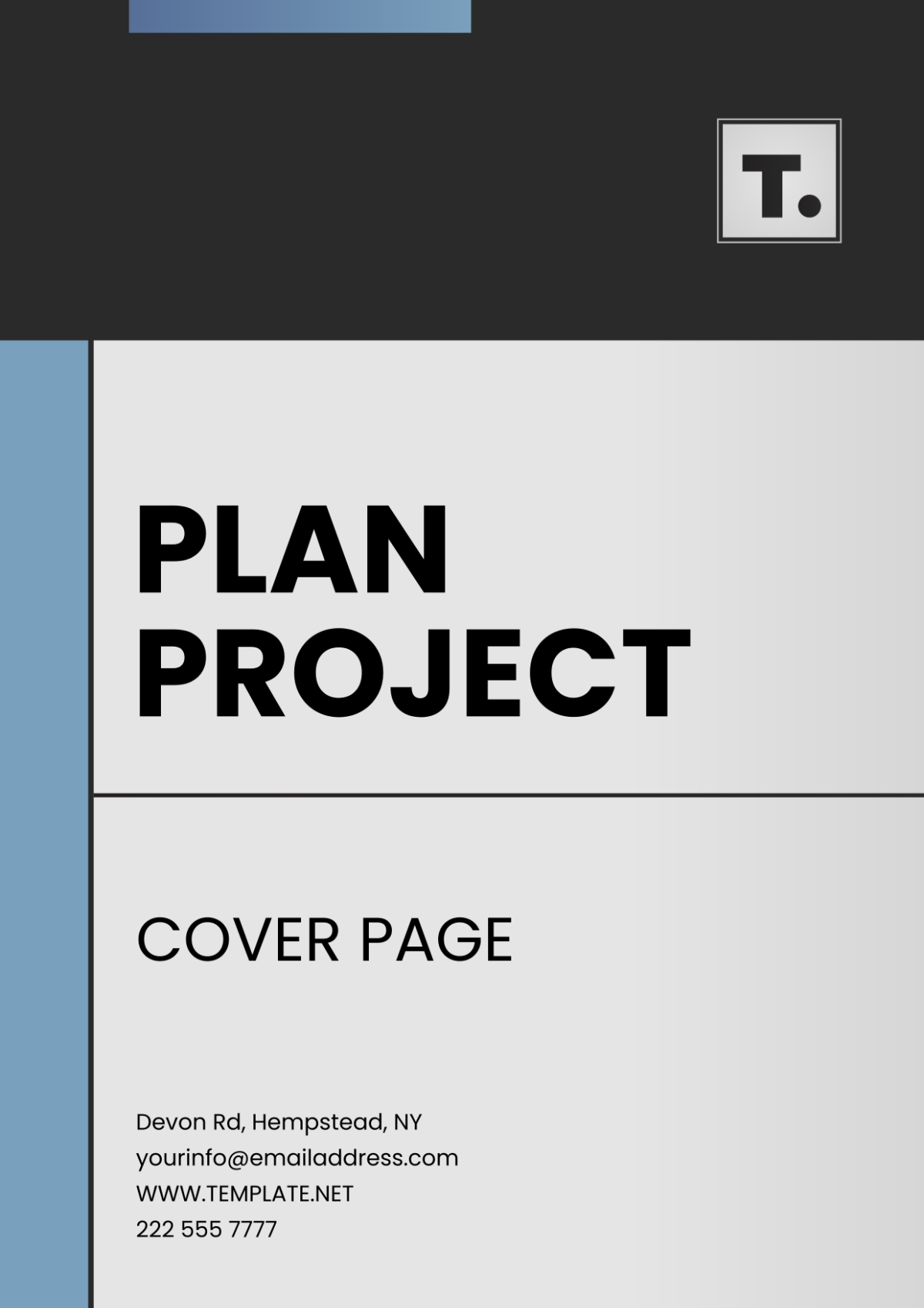Plan Project Cover Page Template - Edit Online & Download