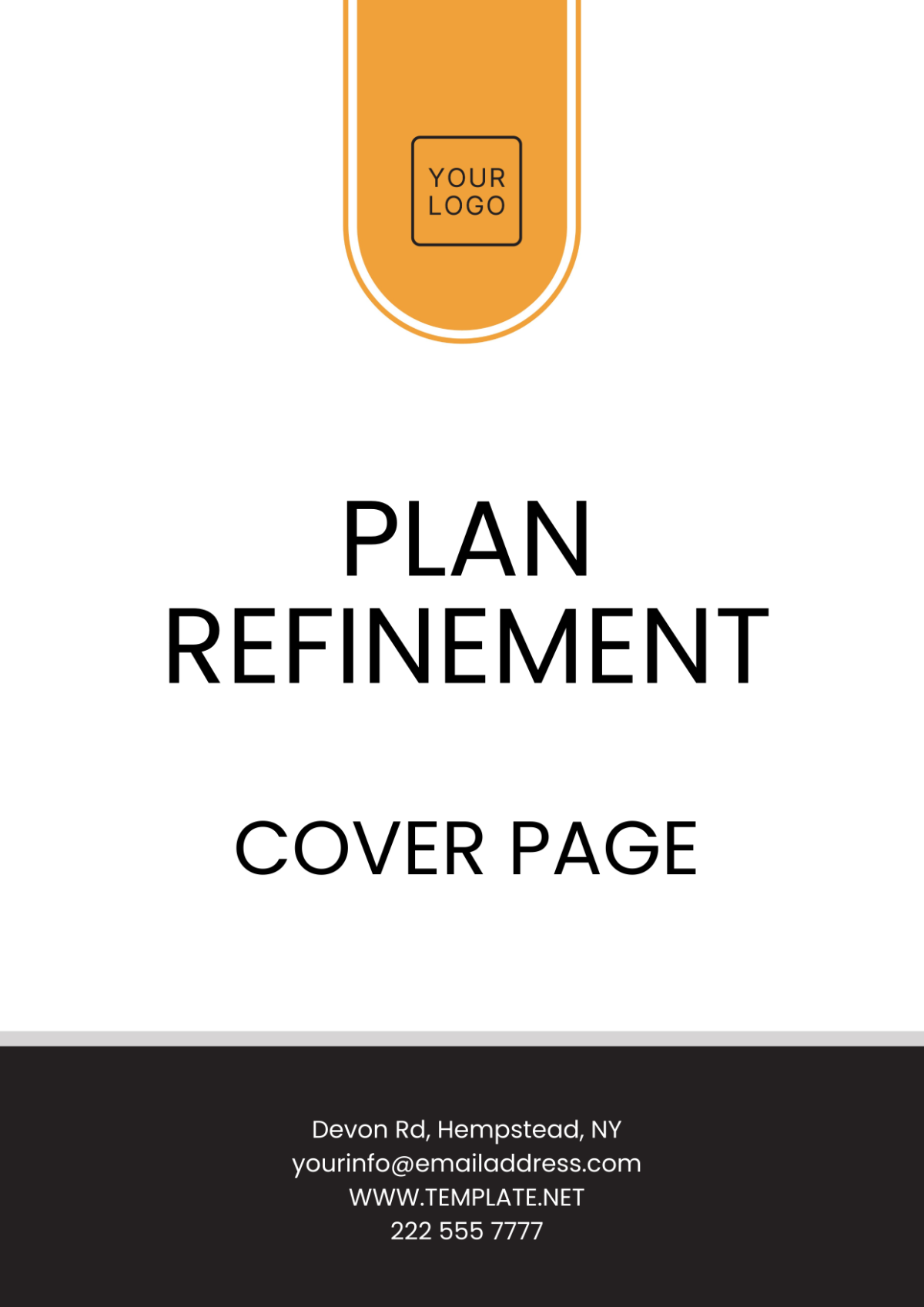 Plan Refinement Cover Page Template - Edit Online & Download