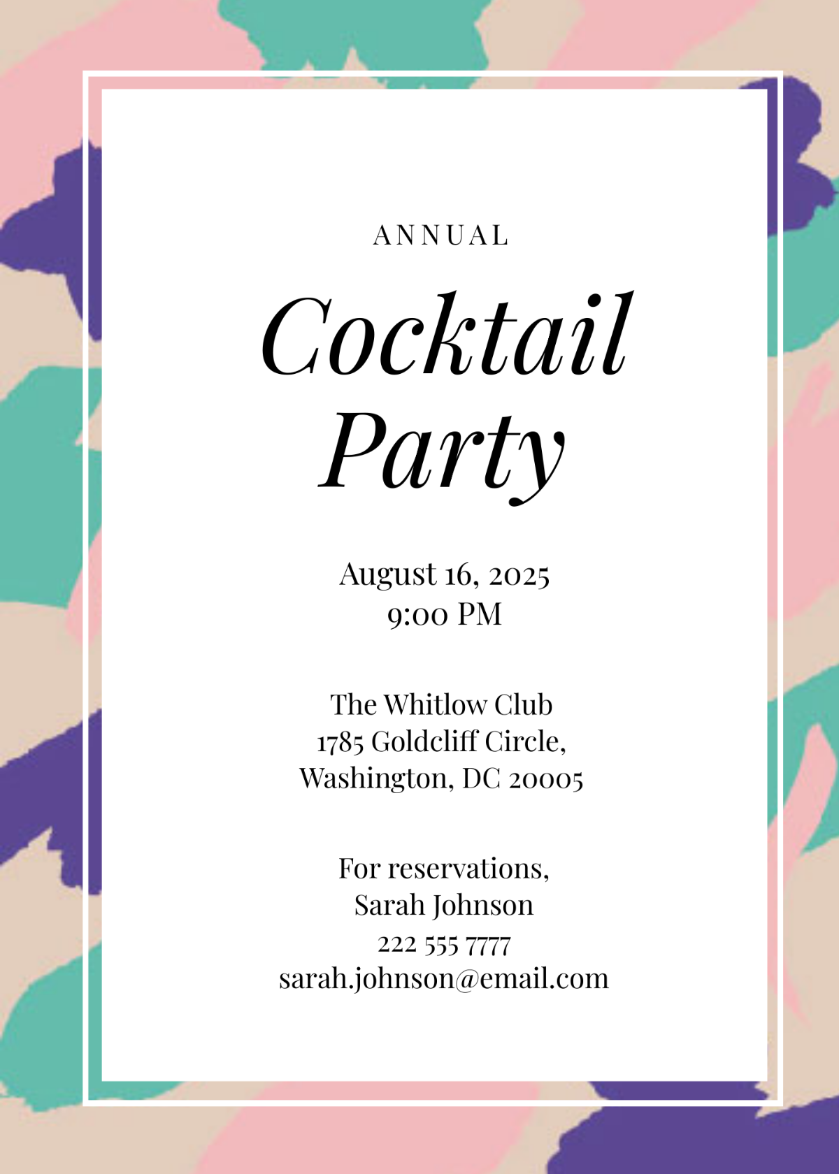 Printable Cocktail Party Invitation Template - Edit Online & Download