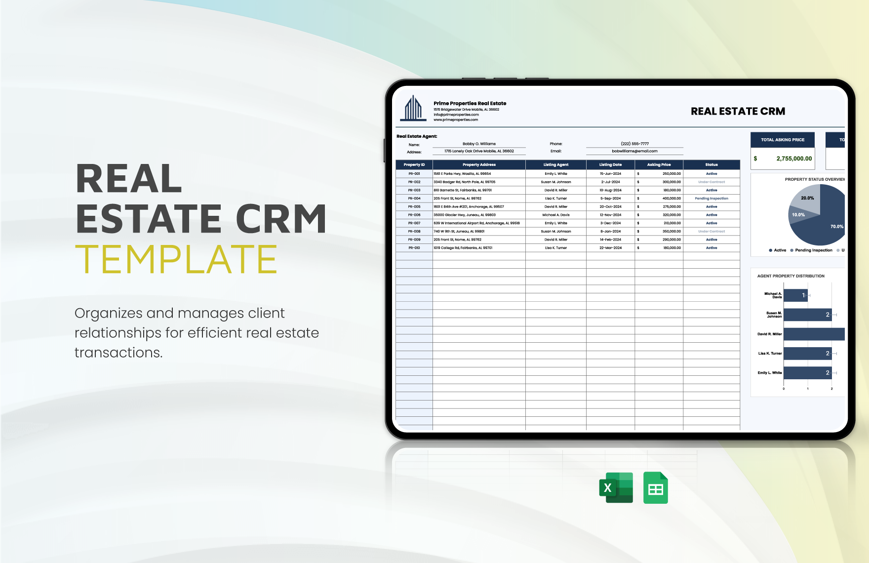 Real Estate CRM Template in Excel, Google Docs, Google Sheets - Download | Template.net