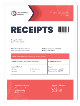 AI Reciepts Generator