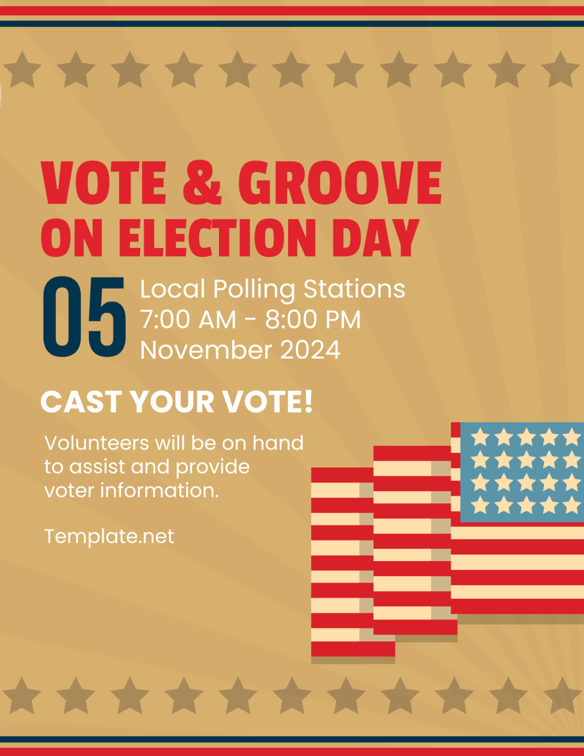 Retro Election Flyer Template - Edit Online & Download