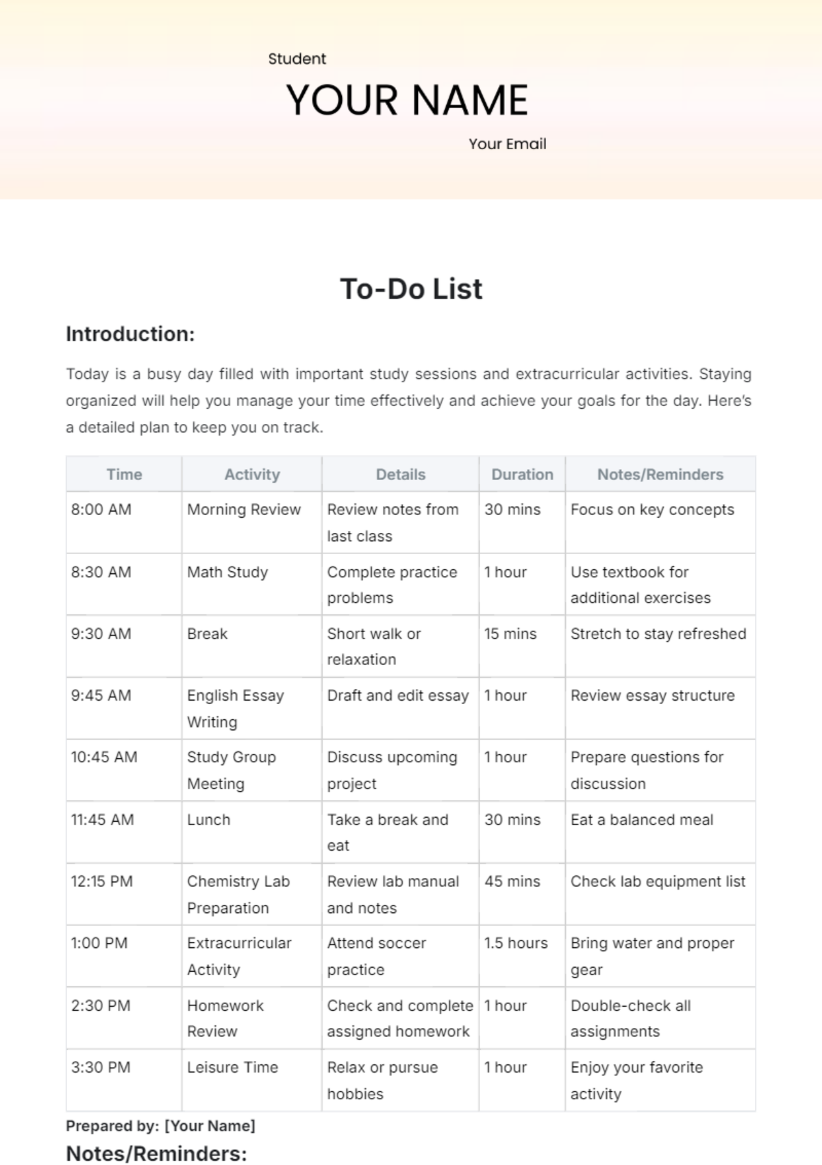 To Do List Template - Edit Online & Download