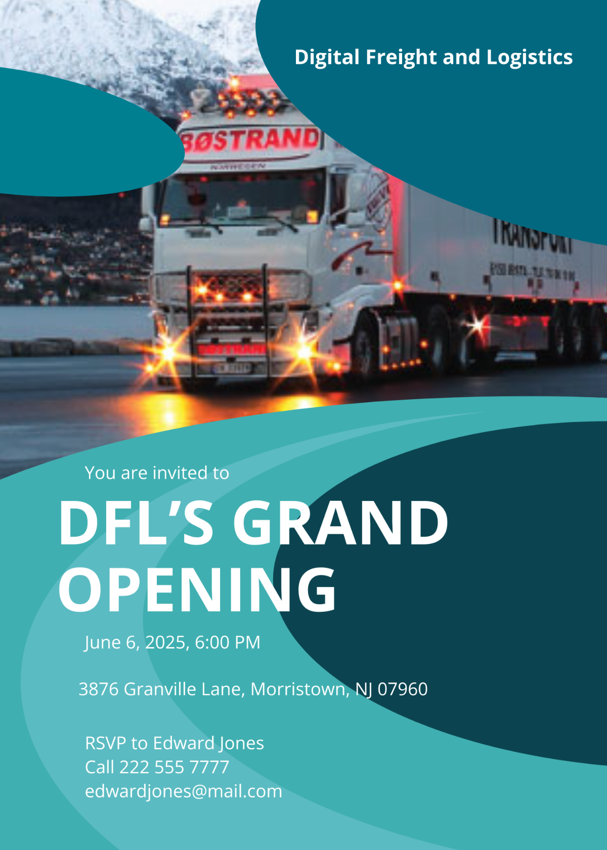 Trucking Logistics Invitation Template - Edit Online & Download